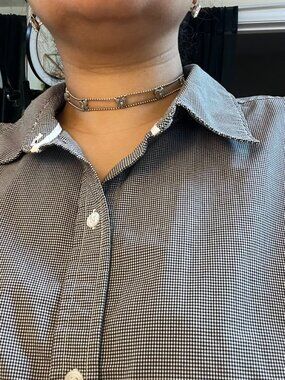 butterfly choker necklace Double Chain Crystal Farmhouse Cottage Nature Summer